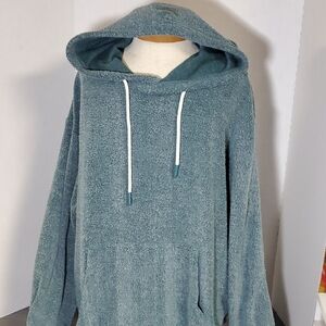 Cozy Teal Hooded Crewneck Sweater